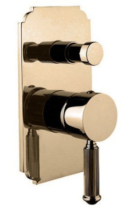 OLIMP-VDIM-03/24-L Встраиваемый однорычажный смеситель для душа с переключателем, золото