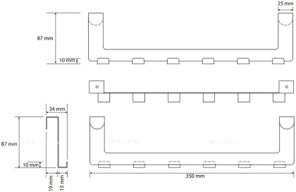 Дверная вешалка, 6 крючков, DARK
