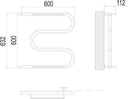 Полотенцесушитель Terminus М-образный с/п (1") 600х600
