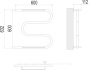 Полотенцесушитель Terminus М-образный с/п (1") 600х600