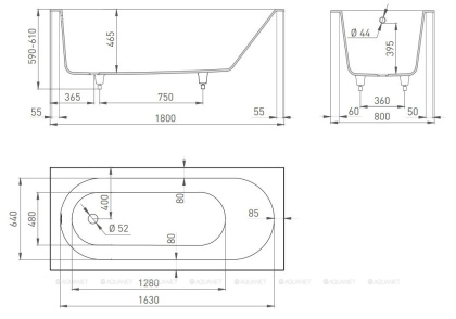 Ванна из искусственного камня ORNELLA 180,102312M