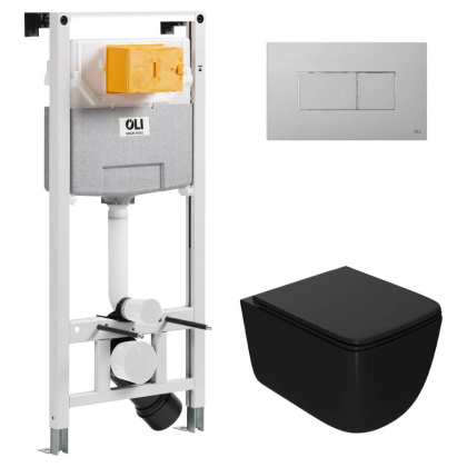 Сет: OLI 120 ECO Sanitarblock pneumatic+Панель KARISMA, хр мат+Унитаз Point Меркурий, чёрн PN41831BM Сет: OLI 120 ECO Sanitarblock pneumatic+Панель KARISMA, хр мат+Унитаз Point Меркурий, чёрн PN41831BM