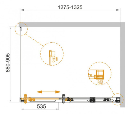 DUET SOFT-AH-1-110/100-C-Cr Душевой уголок