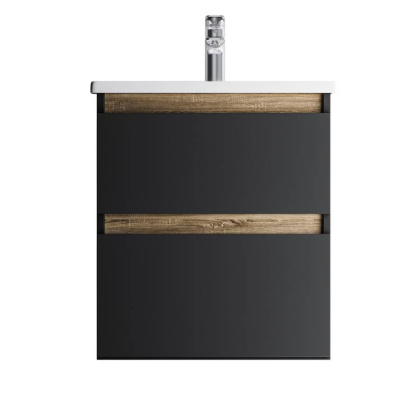 M85AFHX0552BM X-Joy, База под раковину, подвесная, 55 см, 2 ящика, Черный матовый