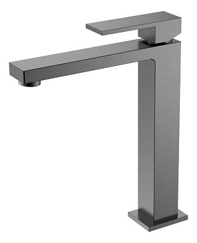 Смеситель для умывальника высокий Qubic Matt Gun Metal Смеситель для умывальника высокий Qubic Matt Gun Metal