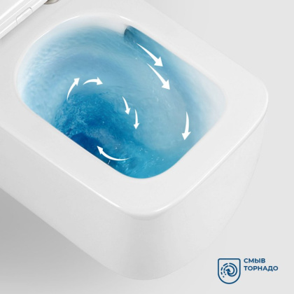 LUCE-TOR Унитаз подвесной безободковый с сиденьем дюропласт soft close, BB076CH-TOR/SC