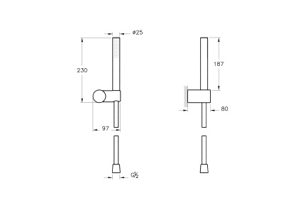 Душевой гарнитур Origin с ручным душем, цвет
черный матовый