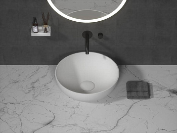 Раковина-чаша кориан круглая матовая, Slim 35см 350*350*125 Раковина-чаша кориан круглая матовая, Slim 35см 350*350*125