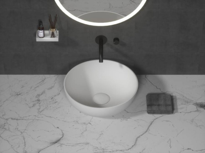 Раковина-чаша кориан круглая матовая, Slim 35см 350*350*125 Раковина-чаша кориан круглая матовая, Slim 35см 350*350*125
