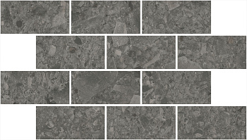 Декор Чеппо ди Гре мозаичный антрацит матовый обрезной 34,6x20x0,9