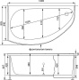 Акриловая ванна AUGUSTA 170*90 L к/с20 (205463)