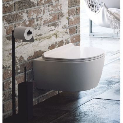 Ершик напольный с бумагодержателем EXCELLENT Riko (черный)