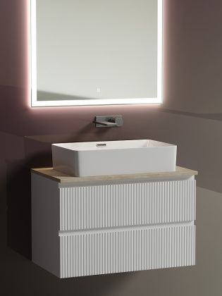 Тумба подвесная SANCOS Snob T 790х445х500, c двумя ящиками оснащенными доводчиками, Bianco, арт.SNT80W