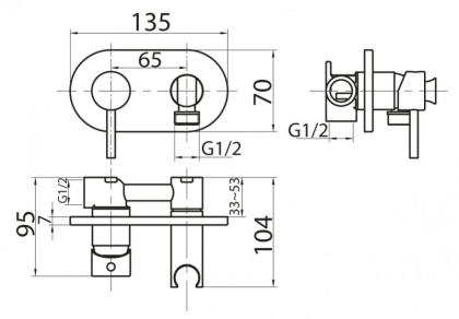 CZR-DA5-01 Смеситель для гигиенического душа Исполнение: Хром  CZR-DA5-01 Смеситель для гигиенического душа Исполнение: Хром