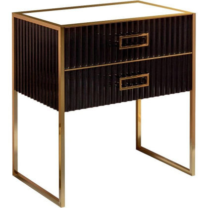 Тумба MONACO 80см h74см черная глянец + золото под раковину чашу 867-080-BG Boheme