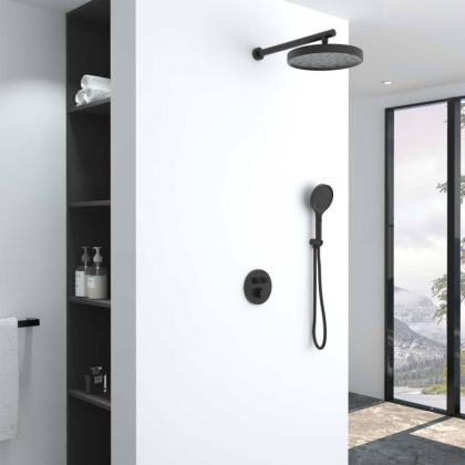 Душевой комплект Inspire VSFW-3I22MT2MB встраиваемый, термостатический, двухрежимный, черный