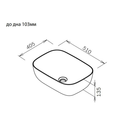 M8FWCC10510BM Func Раковина накладная, прямоугольник, 51 см, цвет черный матовый