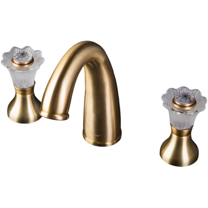 Смеситель для умывальника на 3 отверстия, Camelia бронза_Комплект Смеситель для умывальника на 3 отверстия, Camelia бронза_Комплект