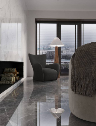 Керамический слэб TUNDRA GRIS LUMINOUS 2800х1200х6мм, Double Polished