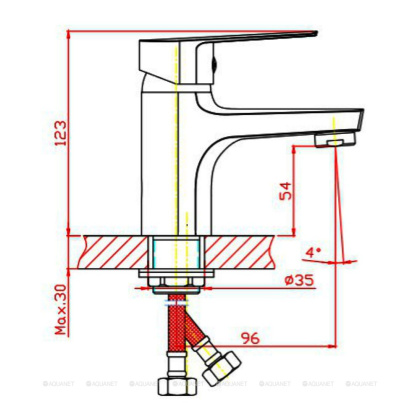 Смеситель для раковины Orange Loop M26-021b черный Смеситель для раковины Orange Loop M26-021b черный