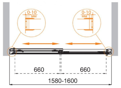Шторка на ванну CEZARES TANDEM-SOFT-VF-2