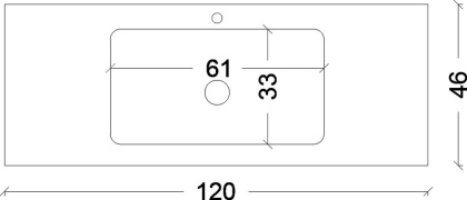 Столешница моноблок Vallessi 120 антрацит глянец керамика