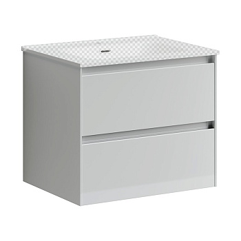 Тумба подвесная SANCOS Cento 590х450х500, c двумя ящиками оснащенными доводчиками,белый глянец, арт. CN60W