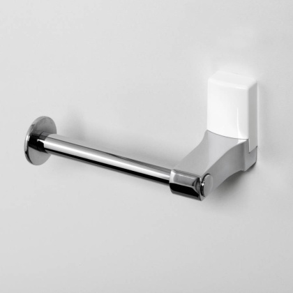 Держатель туалетной бумаги Leine, 15х8х9 см, хром и белый, K-5096WHITE