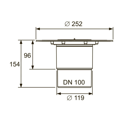 Сифон TECEdrainpoint S DN 100, вертикальный с универсальным фланцем Seal System