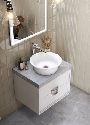 Раковина CANALETTO накладная 40, белая глянцевая