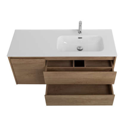 Тумба с раковиной подвесная с двумя ящиками и одной дверцей BelBagno KRAFT 120 Rovere Galifax Bianco левая, раковина белая Тумба с раковиной подвесная с двумя ящиками и одной дверцей BelBagno KRAFT 120 Rovere Galifax Bianco левая, раковина белая