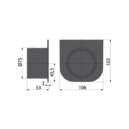 Заглушка торцевая с возможностью подключения притока воды DN75