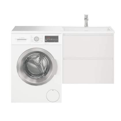 Тумба с раковиной подвесная  Creto Cafor White 130 правосторонняя