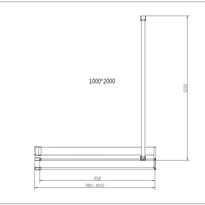 Душевая перегородка Walk-In HR VSW-4HR100CL, 1000*2000, хром, стекло прозрачное