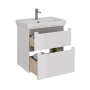 Тумба Lemark BUNO 70см под 1 раковину, подвесная/напольная, 2 ящика, цвет корпуса, фасада: Белый глянец