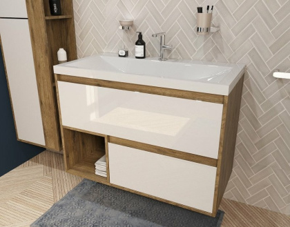 Комплект мебели Monaco Wood 900х480 подвесной 2 ящика (ШхГхВ) 898х476х607