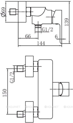 Смеситель для душа Aquanet Arctic AF520-30СW Смеситель для душа Aquanet Arctic AF520-30СW