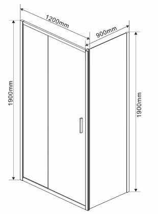 Душевой уголок Garda VSR-1G9012CHB, 1200*900, черный, стекло шиншилла