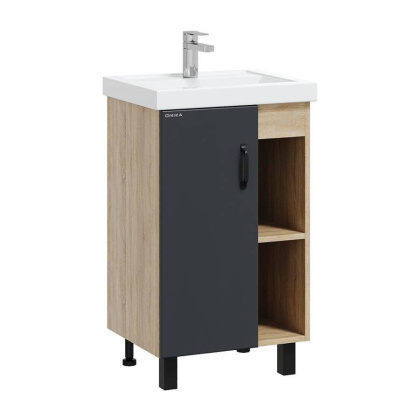 Тумба Onika Тимбер 50 напольная, серая мат./дуб сонома (ум. Фостер 50)