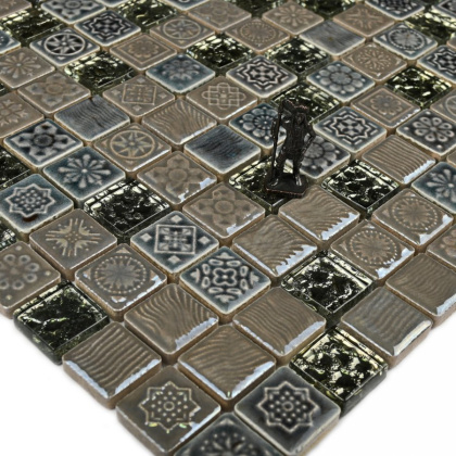 Мозаика стеклянная с камнем Morocco (чип 8*23*23) 300*300(11шт-0.99м2), м2