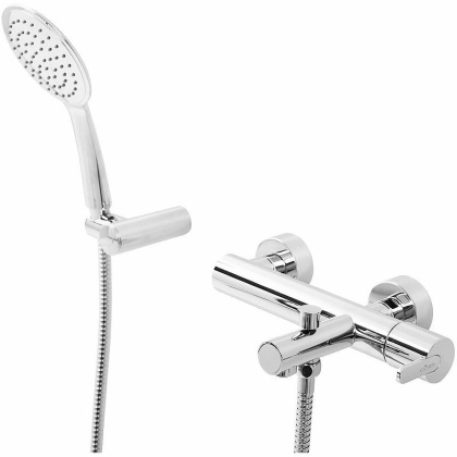 LEAF-VD-BIO Смеситель для ванны и душа однорычажный в комплекте с ручным душем, шлангом и держателем, исполнение белый матовый