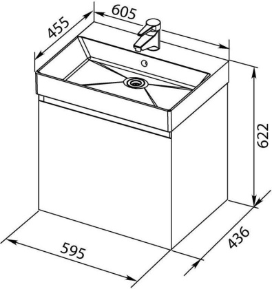 Тумба с раковиной Aquanet Йорк 60 белый