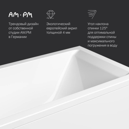 W93A-170-070W-A Gem ванна акриловая 170x70 см