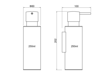 Дозатор AQUATEK, матовый черный AQ4205MB ОБЕРОН