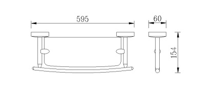Полка стеклянная с бортиком RUSH Fiji (FI18611)