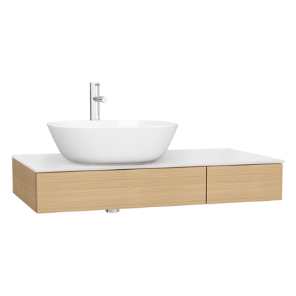 Модуль 90 см под раковину с выдвижным ящиком, левосторонний, дуб