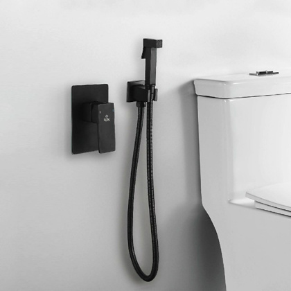 Гигиенический душ со смесителем Rose R2805H, черный