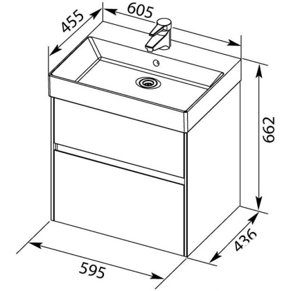 Тумба с раковиной Aquanet Бруклин 60 белый