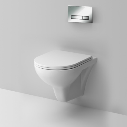 IS30251.901700 Инсталляция с клавишей Start S глянец. Хром с подвесн унитазом Gem FlashClean с сид м/лифт