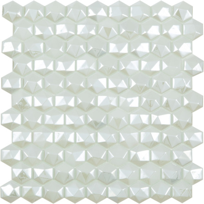 Стеклянная мозаика, DIAMOND 350D WHITE, Hexagon